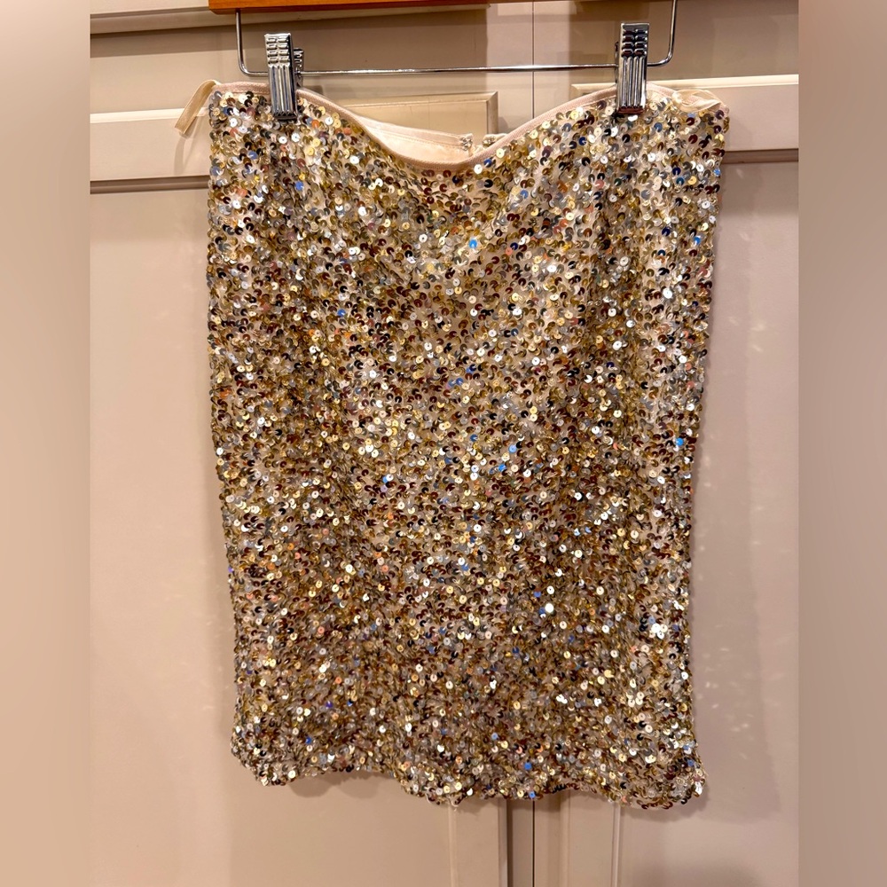 Sequin Embellished Gold Skirt by White House black market